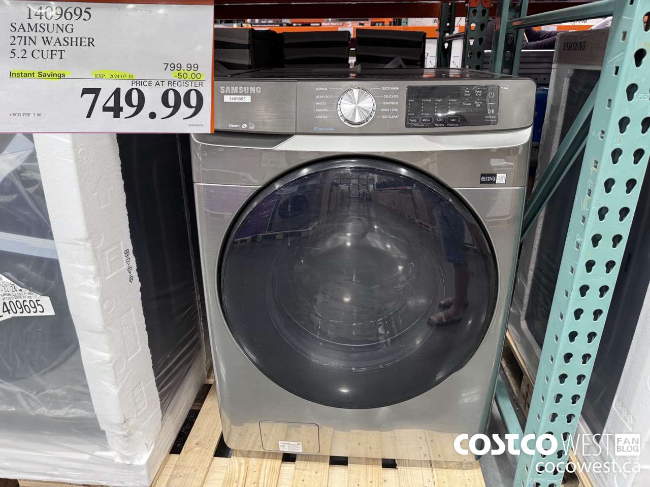 1409695 SAMSUNG 27IN WASHER 5.2 CUFT ($50.00 INSTANT SAVINGS EXPIRES ON 2024-07-10) $749.99