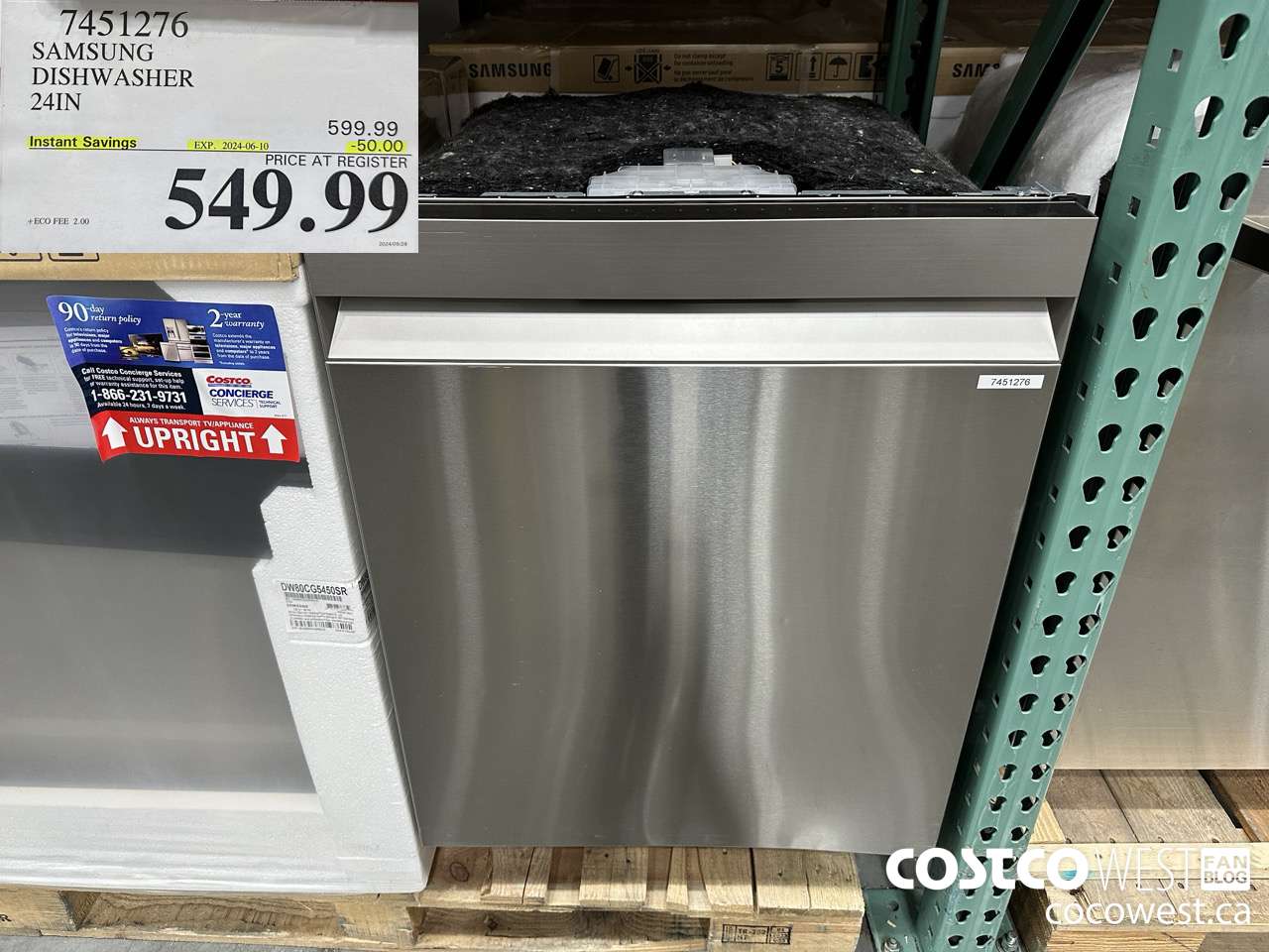 7451276 SAMSUNG DISHWASHER 24IN ($50.00 INSTANT SAVINGS EXPIRES ON 2024-06-10) $549.99