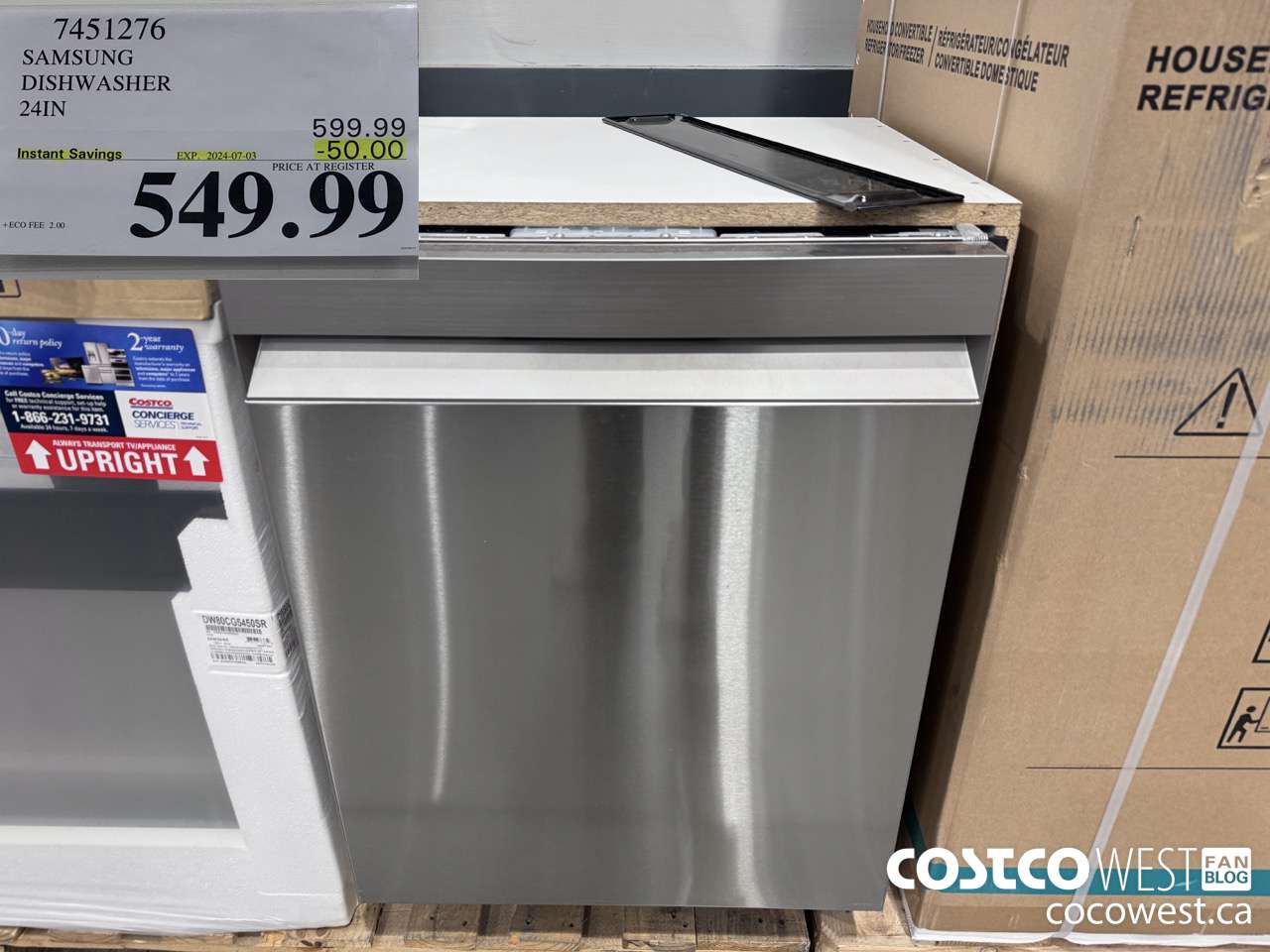 7451276 SAMSUNG DISHWASHER 24IN ($50.00 INSTANT SAVINGS EXPIRES ON 2024-07-03) $549.99