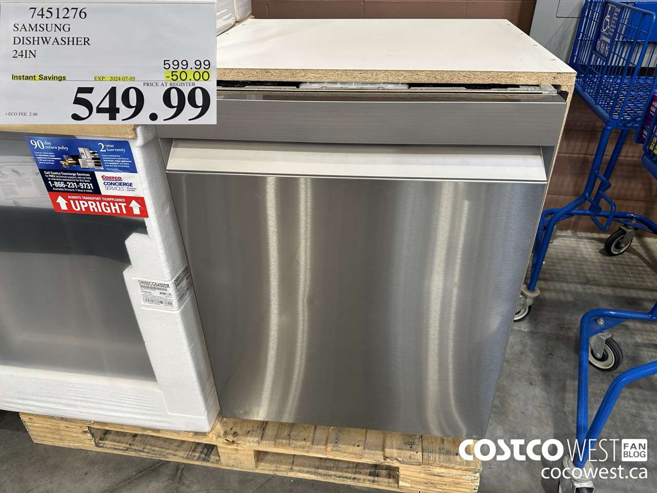 7451276 SAMSUNG DISHWASHER 24IN ($50.00 INSTANT SAVINGS EXPIRES ON 2024-07-03) $549.99