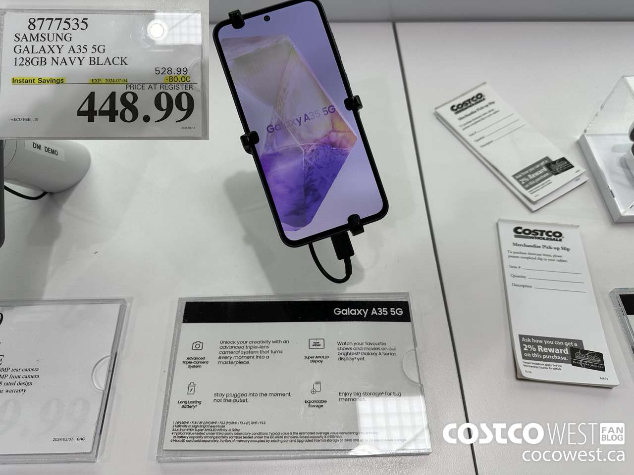 8777535 SAMSUNG GALAXY A35 5G 128GB NAVY BLACK ($80.00 INSTANT SAVINGS EXPIRES ON 2024-07-04) $448.99