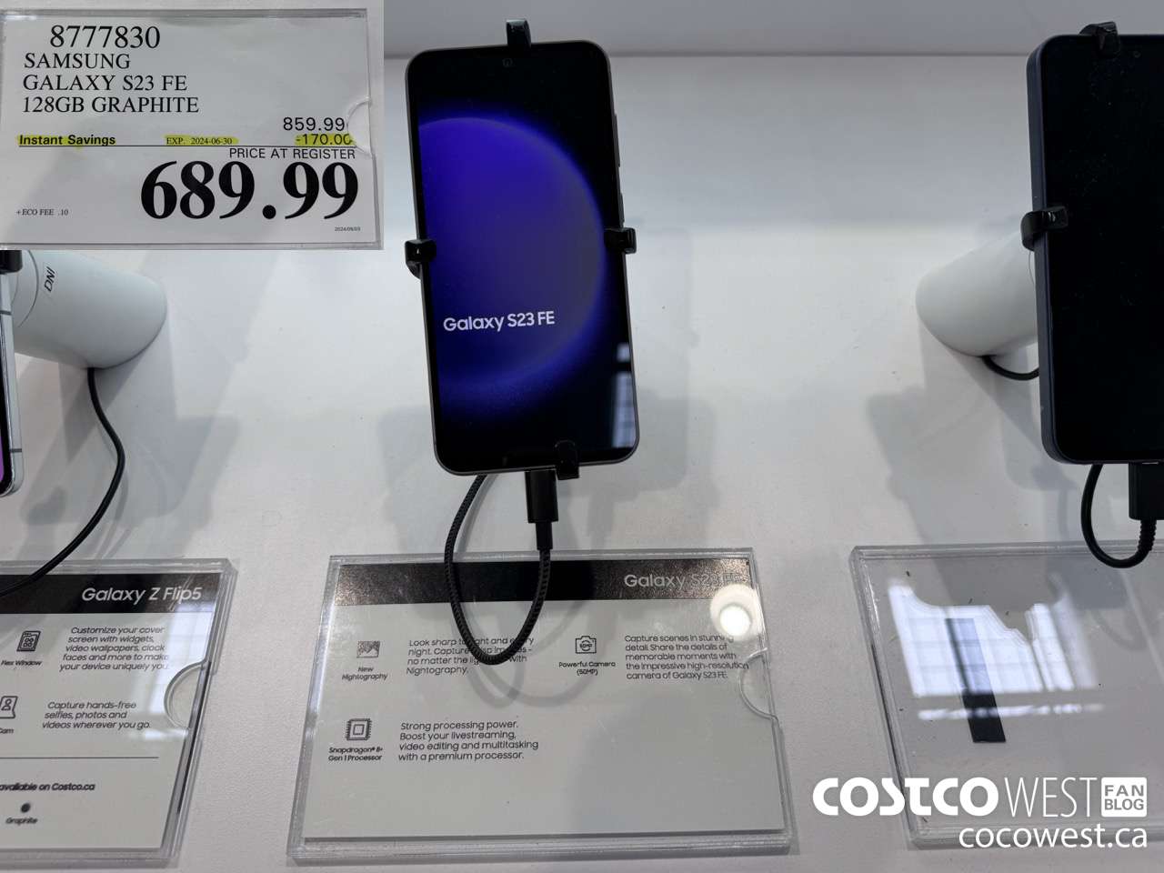 8777830 SAMSUNG GALAXY S23 FE 128GB GRAPHITE ($170.00 INSTANT SAVINGS EXPIRES ON 2024-06-30) $689.99