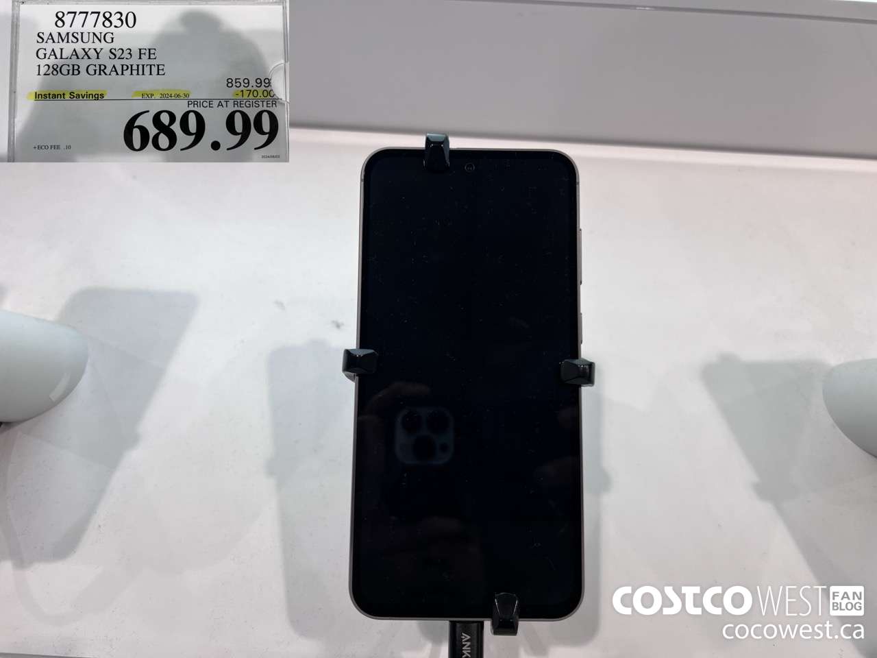 8777830 SAMSUNG GALAXY S23 FE 128GB GRAPHITE ($170.00 INSTANT SAVINGS EXPIRES ON 2024-06-30) $689.99
