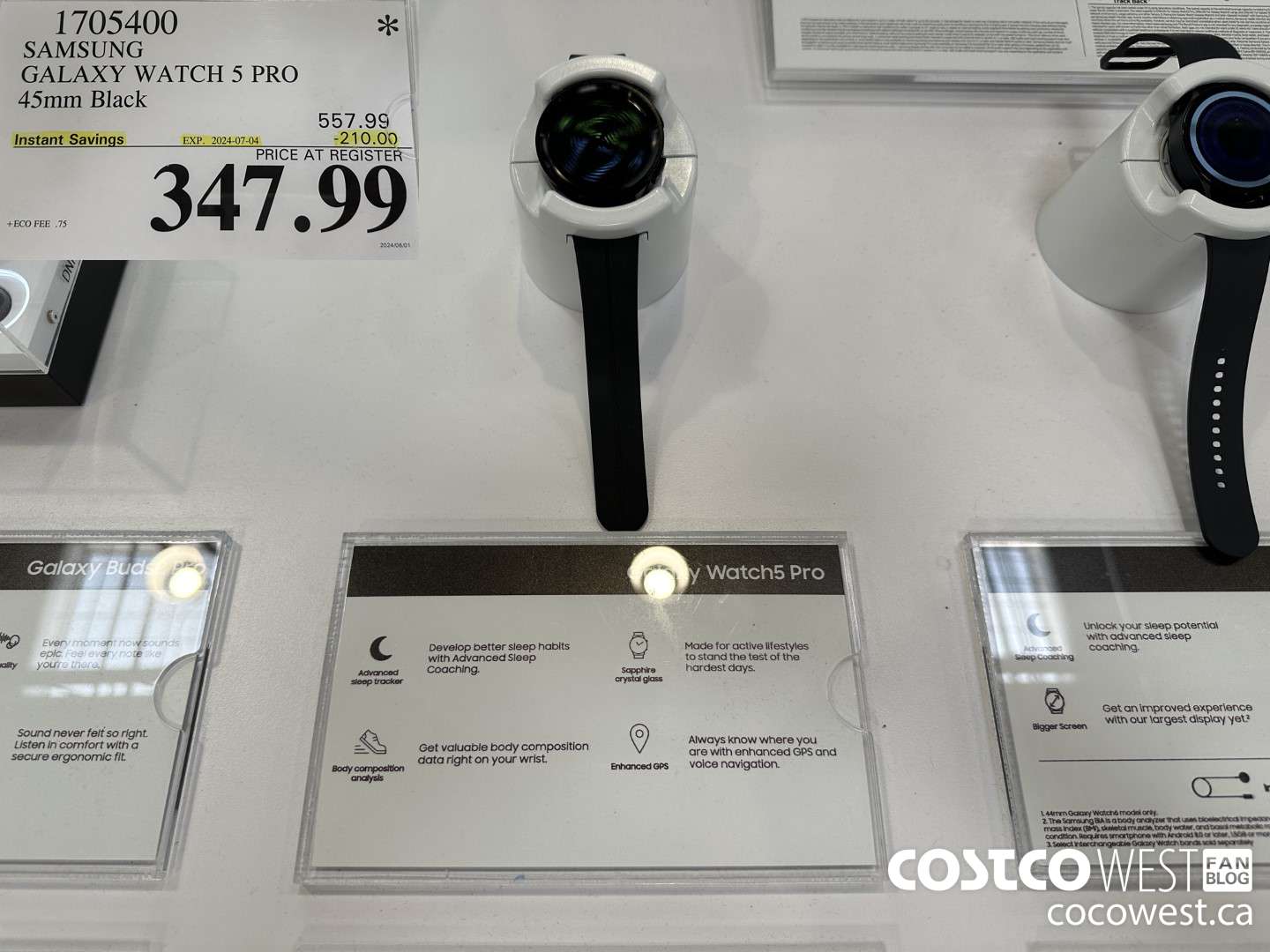 1705400 SAMSUNG GALAXY WATCH 5 PRO 45MM BLACK ($210.00 INSTANT SAVINGS EXPIRES ON 2024-07-04) $347.99