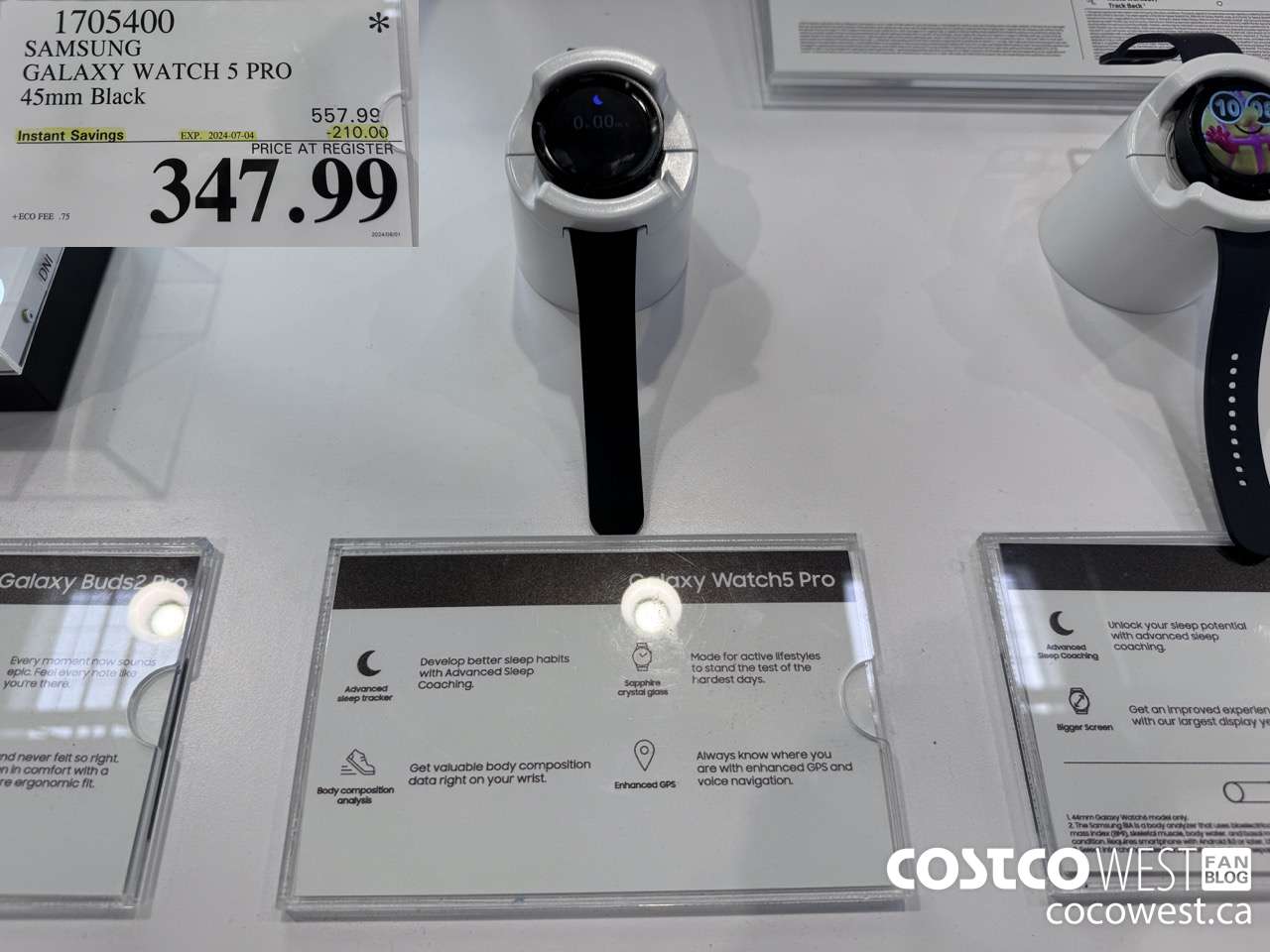 1705400 SAMSUNG GALAXY WATCH 5 PRO 45MM BLACK ($210.00 INSTANT SAVINGS EXPIRES ON 2024-07-04) $347.99