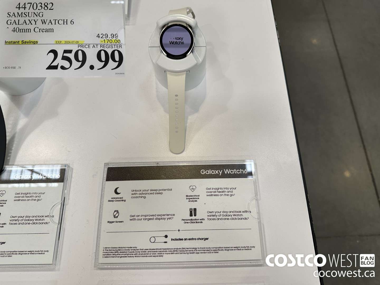 4470382 SAMSUNG GALAXY WATCH 6 40MM CREAM ($170.00 INSTANT SAVINGS EXPIRES ON 2024-07-09) $259.99