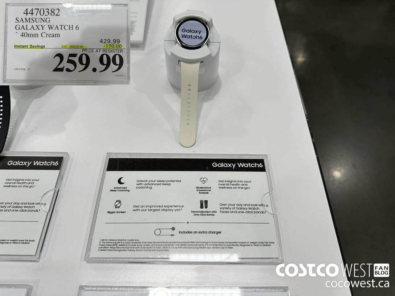 4470382 SAMSUNG GALAXY WATCH 6 40MM CREAM ($170.00 INSTANT SAVINGS EXPIRES ON 2024-07-09) $259.99