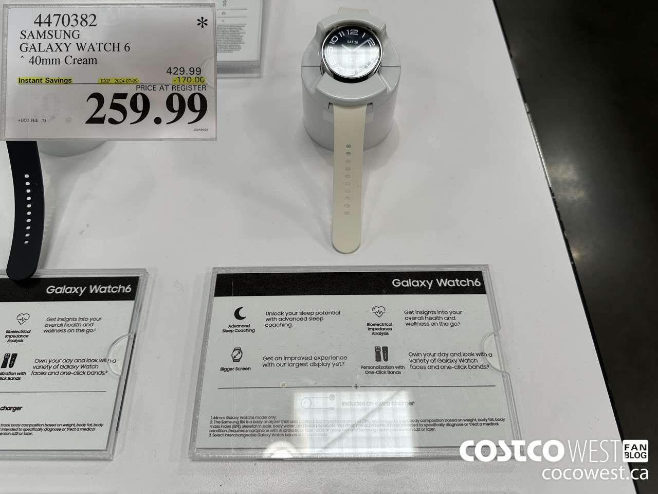 4470382 SAMSUNG GALAXY WATCH 6 40MM CREAM ($170.00 INSTANT SAVINGS EXPIRES ON 2024-07-09) $259.99