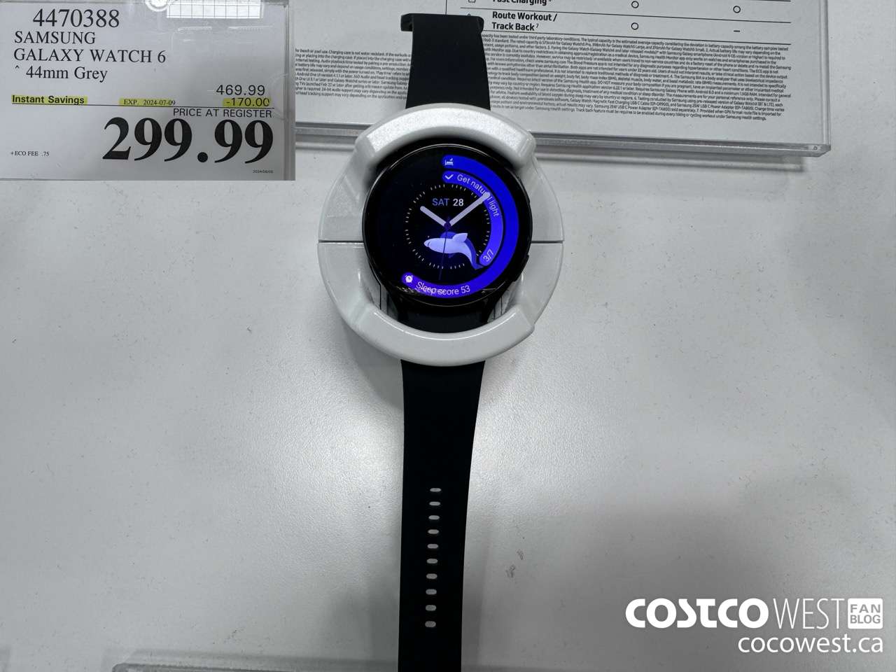 4470388 SAMSUNG GALAXY WATCH 6 44MM GREY ($170.00 INSTANT SAVINGS EXPIRES ON 2024-07-09) $299.99