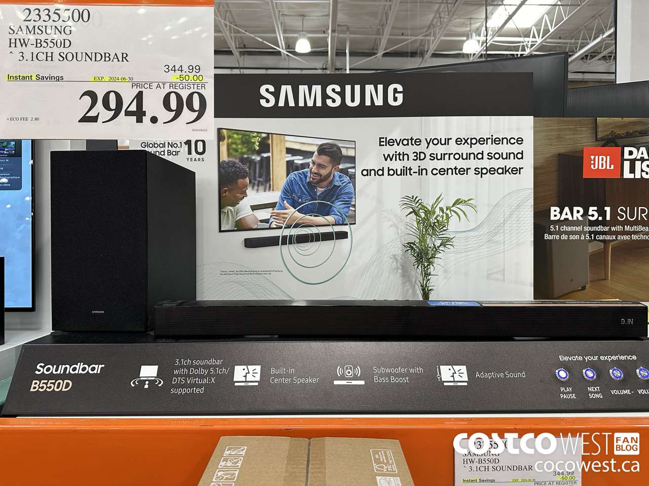 2335500 SAMSUNG HW-855GD SOUNDBAR 3.1CH ($50.00 INSTANT SAVINGS EXPIRES ON 2024-06-30) $294.99