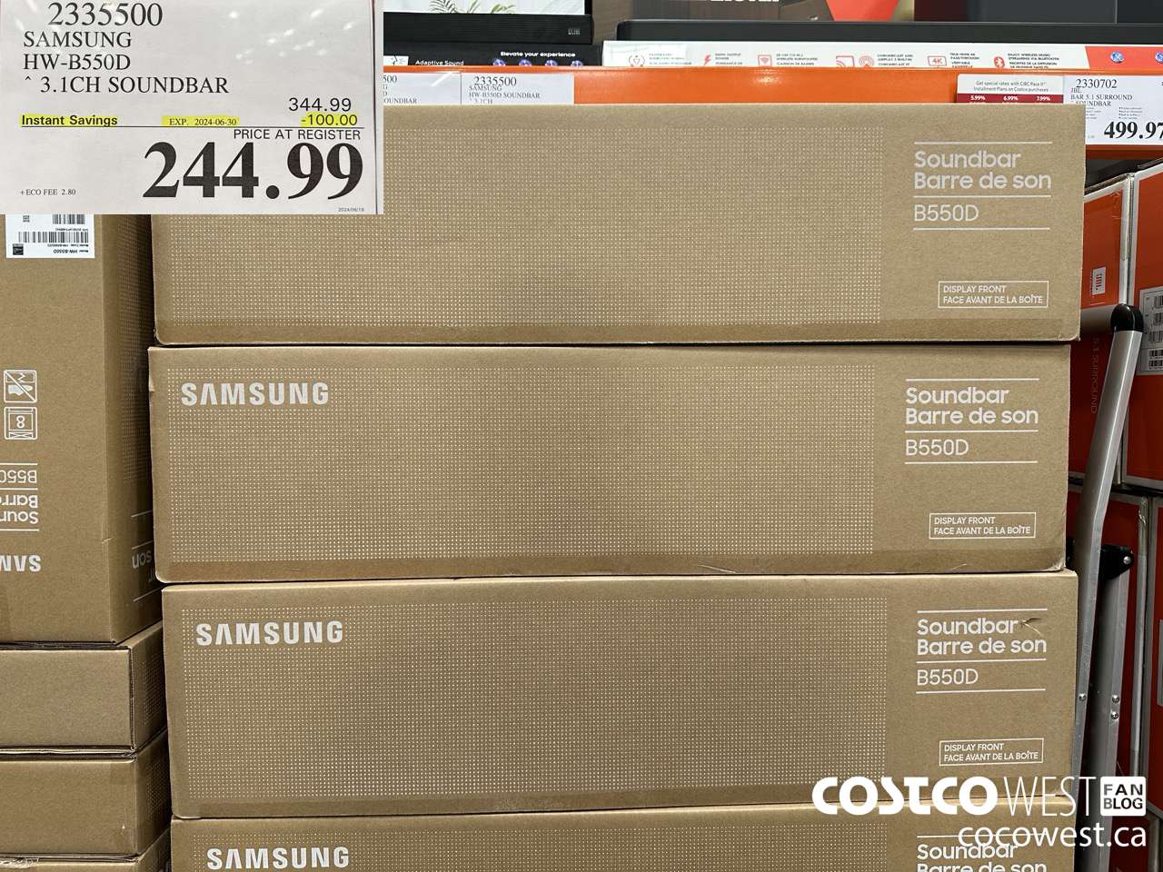 2335500 SAMSUNG HW-855GD SOUNDBAR 3.1CH ($100.00 INSTANT SAVINGS EXPIRES ON 2024-06-30) $244.99