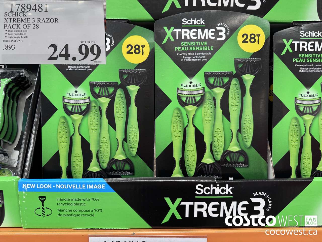 1789481 SCHICK XTREME 3 RAZOR PACK OF 28 $24.99