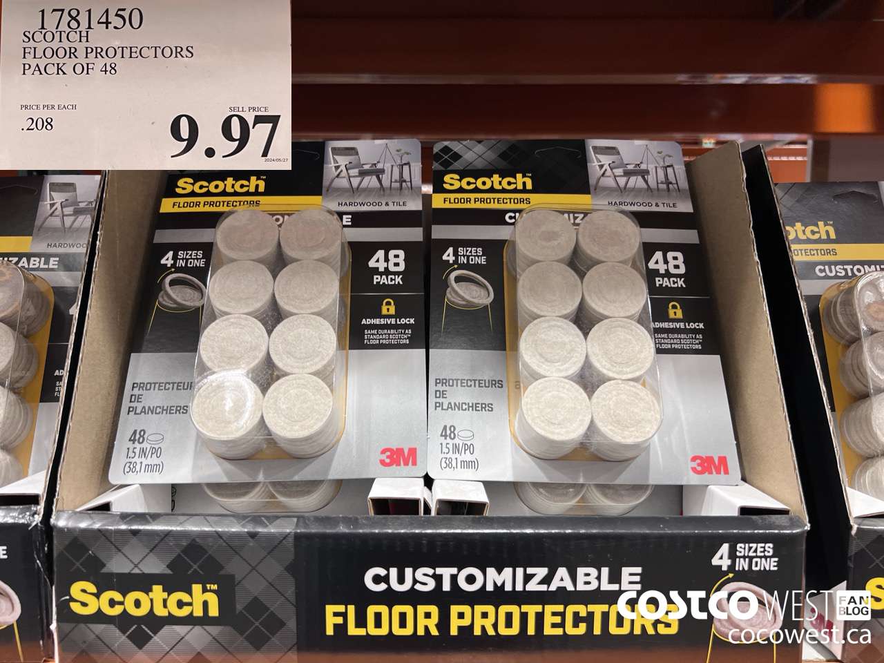 1781450 SCOTCH FLOOR PROTECTORS PACK OF 48 $9.97