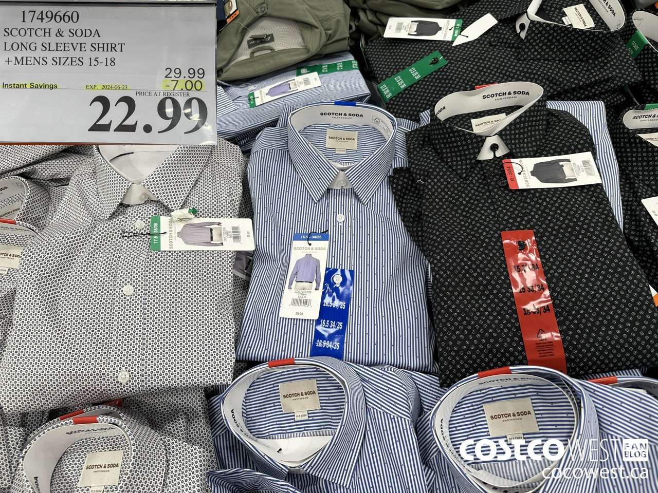 1749660 SCOTCH & SODA LONG SLEEVE SHIRT MENS SIZES 15-18 ($7.00 INSTANT SAVINGS EXPIRES ON 2024-06-23) $22.99