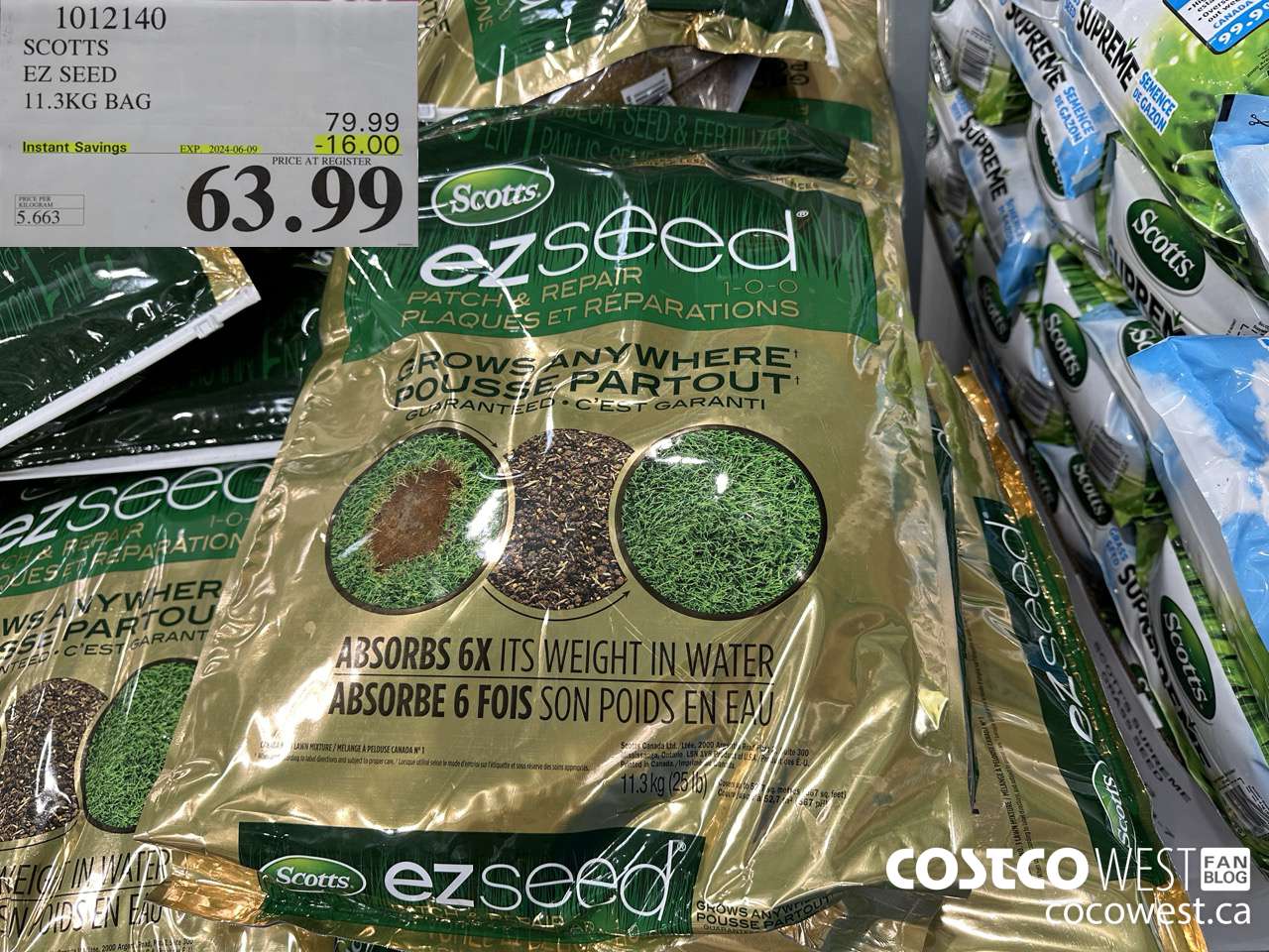 1012140 SCOTTS EZ SEED 11.3KG BAG ($16.00 INSTANT SAVINGS EXPIRES ON 2024-06-09) $63.99