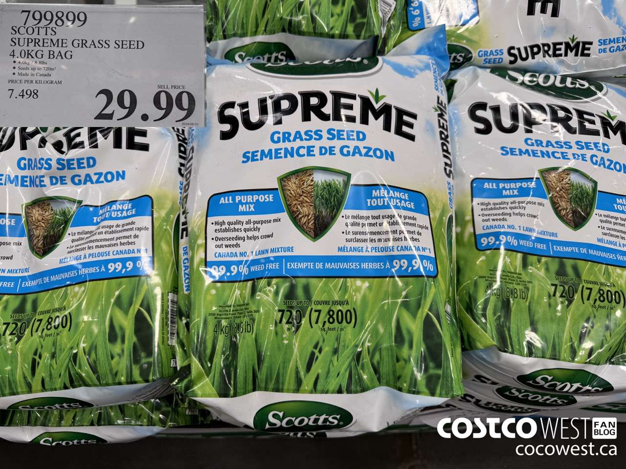 799899 SCOTTS SUPREME GRASS SEED 4.0 KG BAG $29.99