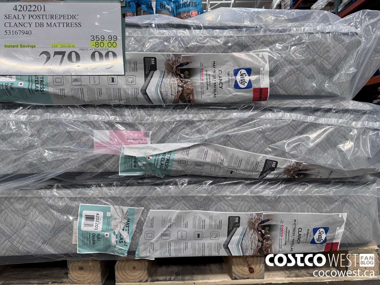 4202201 SEALY POSTUREPEDIC CLANCY DB MATTRESS 53167940 ($80.00 INSTANT SAVINGS EXPIRES ON 2024-06-30) $279.99