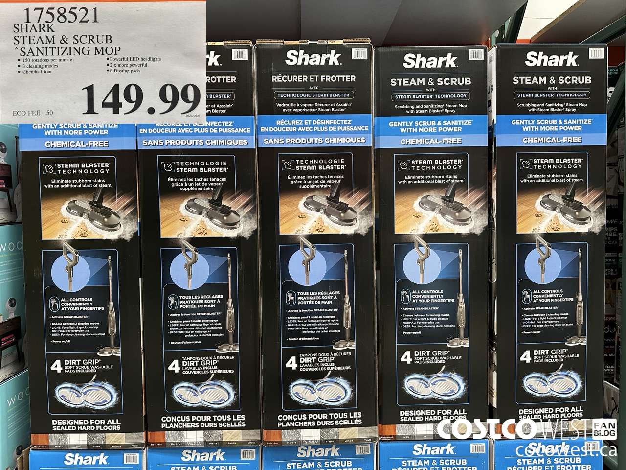 1758521 SHARK STEAM & SCRUB SANITIZING MOP $149.99