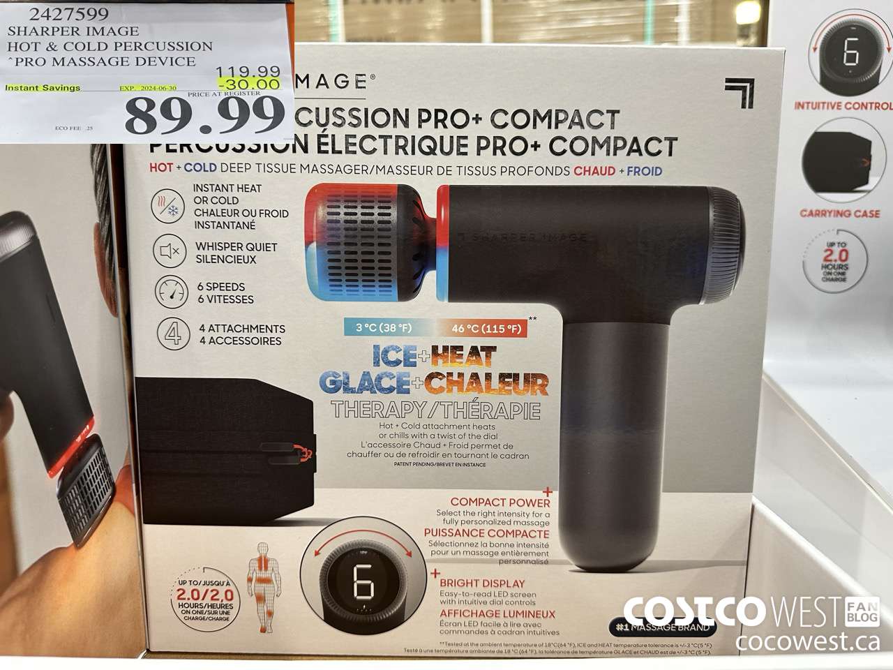 2427599 SHARPER IMAGE HOT & COLD PERCUSSION PRO MASSAGE DEVICE ($30.00 INSTANT SAVINGS EXPIRES ON 2024-06-30) $89.99