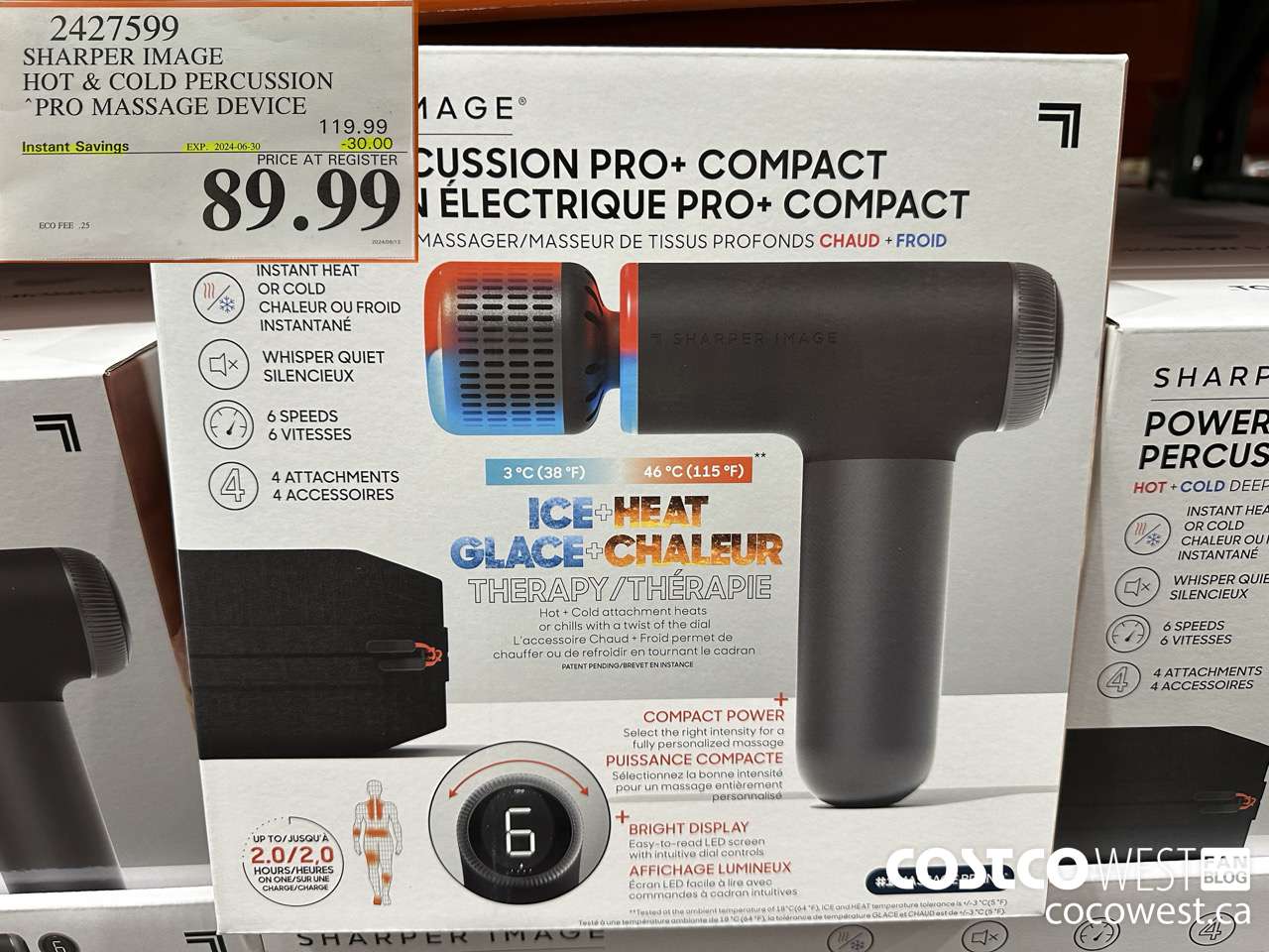 2427599 SHARPER IMAGE HOT & COLD PERCUSSION PRO MASSAGE DEVICE ($30.00 INSTANT SAVINGS EXPIRES ON 2024-06-30) $89.99