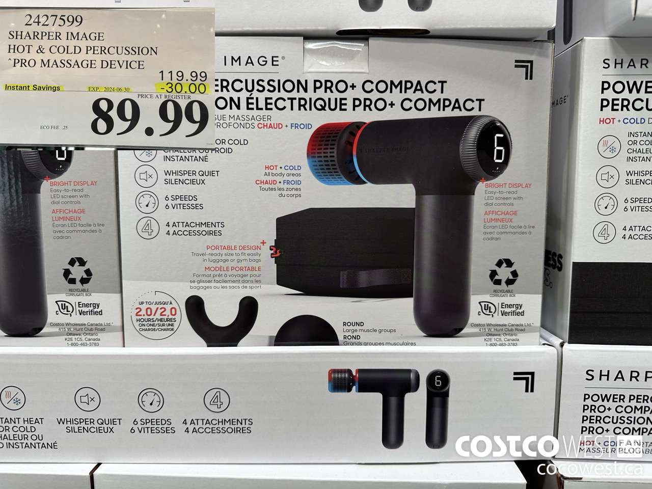 2427599 SHARPER IMAGE HOT & COLD PERCUSSION PRO MASSAGE DEVICE ($30.00 INSTANT SAVINGS EXPIRES ON 2024-06-30) $89.99