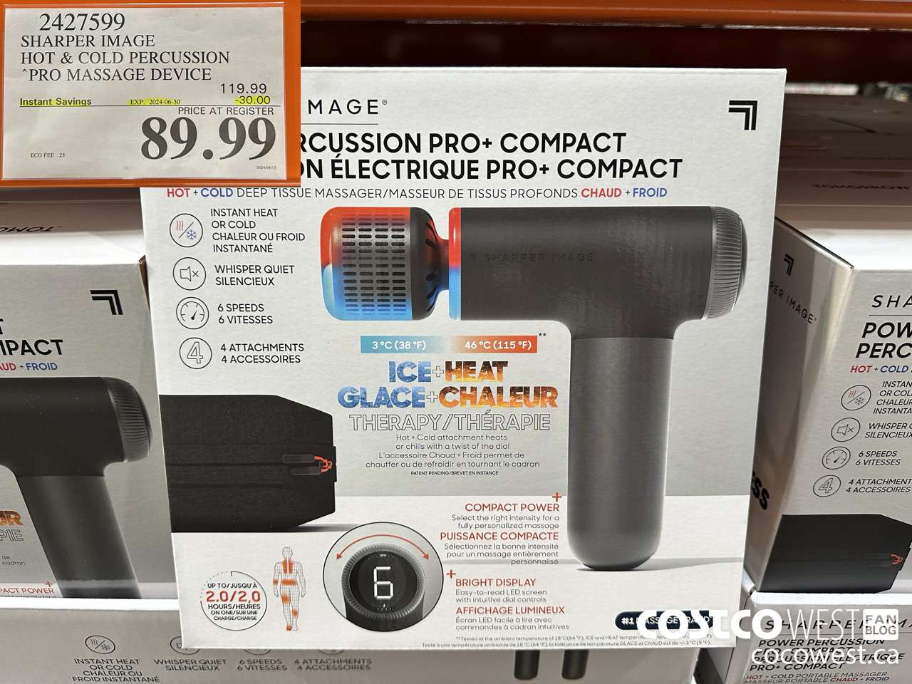 2427599 SHARPER IMAGE HOT & COLD PERCUSSION PRO MASSAGE DEVICE ($30.00 INSTANT SAVINGS EXPIRES ON 2024-06-30) $89.99