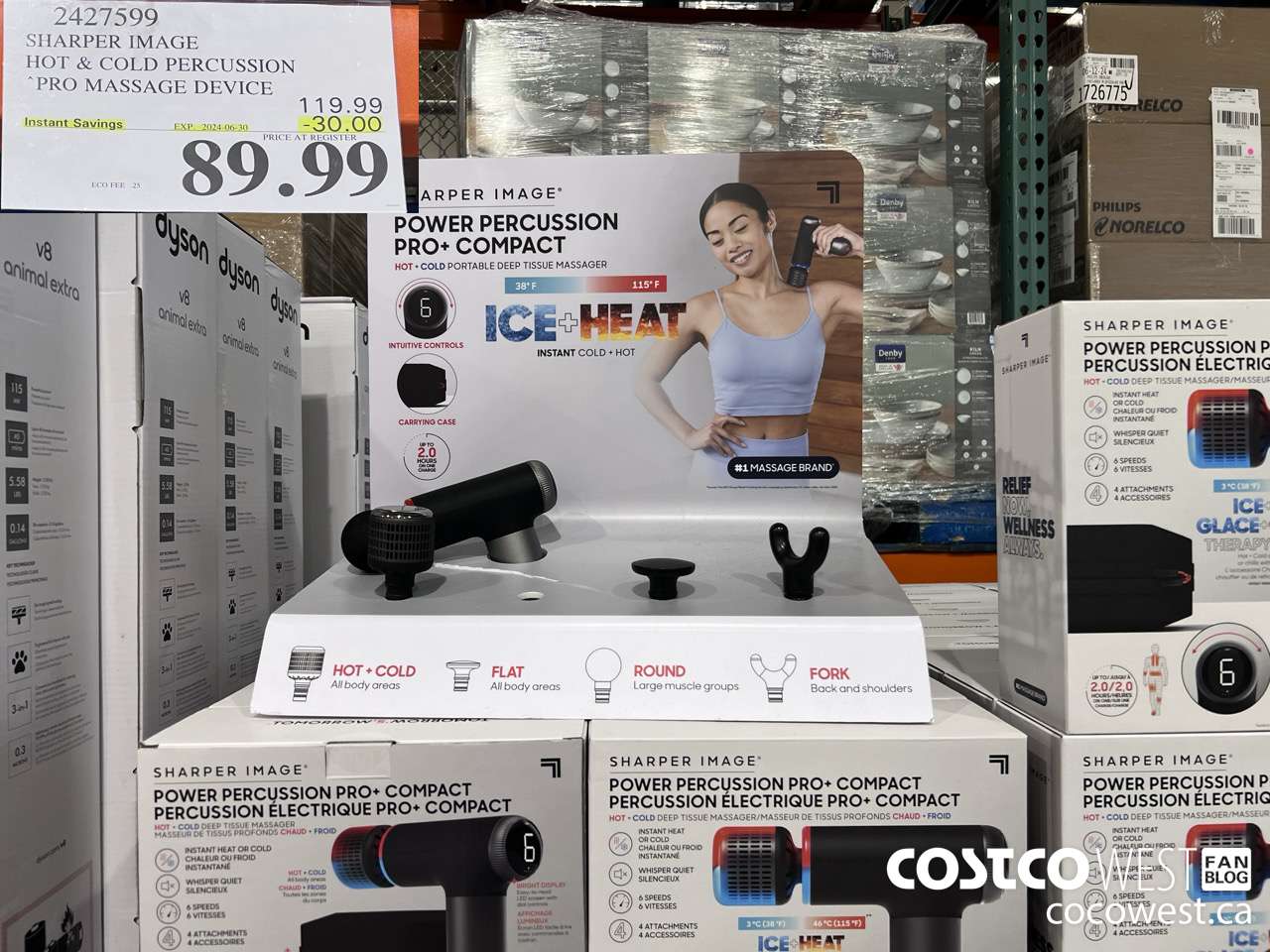 2427599 SHARPER IMAGE HOT & COLD PERCUSSION PRO MASSAGE DEVICE ($30.00 INSTANT SAVINGS EXPIRES ON 2024-06-30) $89.99