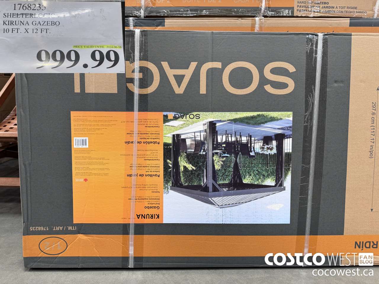 1768235 SHELTERLOGIC KIRUNA GAZEBO 10 FT X 12 FT (EXPIRES ON 2024-06-16) $999.99