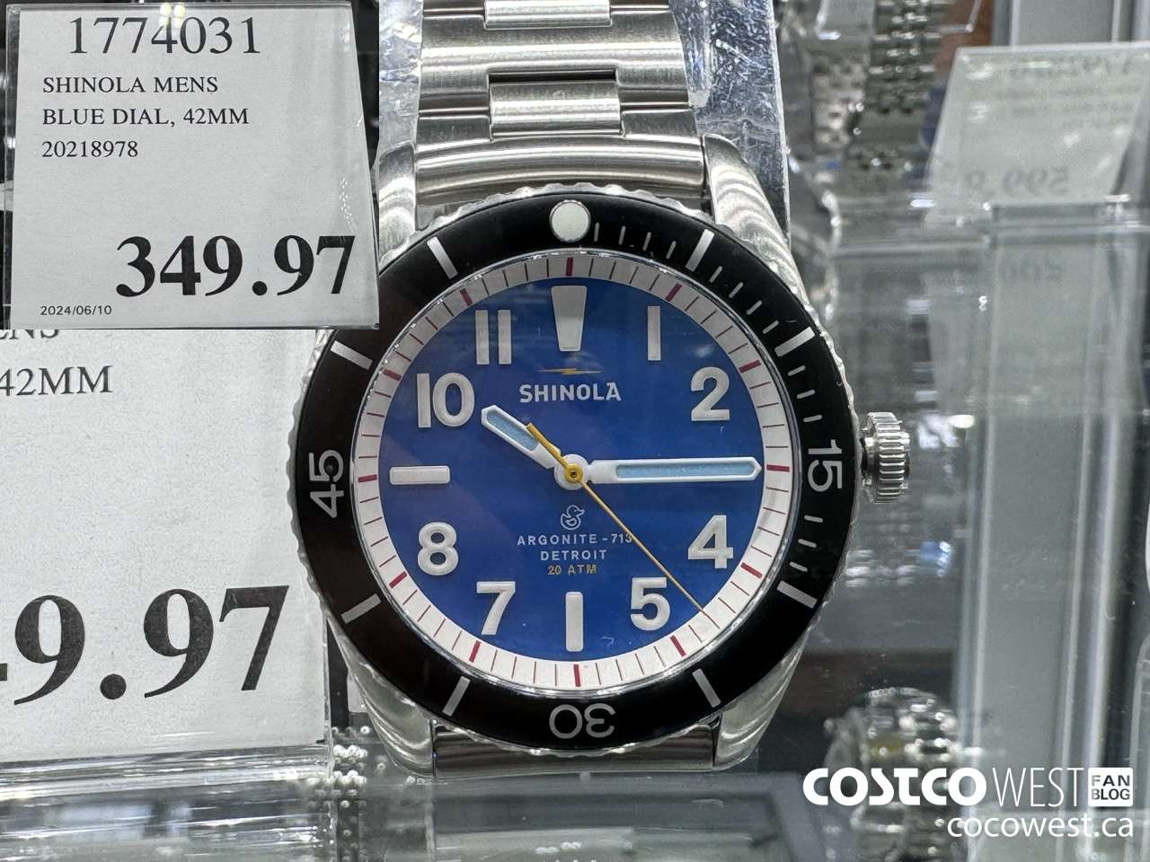 1774031 SHINOLA MENS BLUE DIAL, 42MM 20218978 $349.97