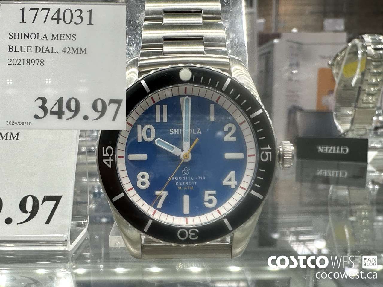 1774031 SHINOLA MENS BLUE DIAL, 42MM 20218978 $349.97