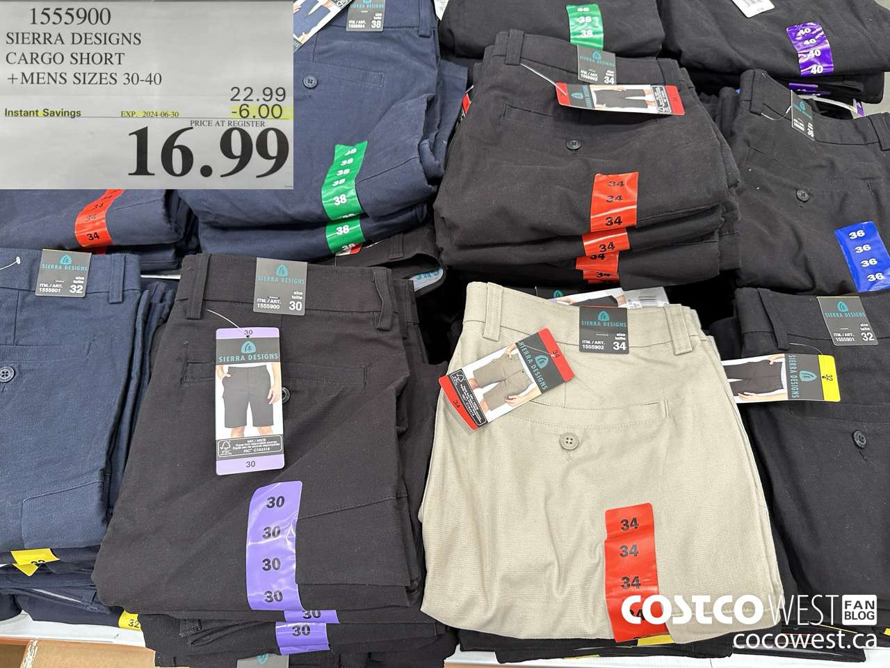 1555900 SIERRA DESIGN TECH SHORT MENS SIZES 30-40 ($6.00 INSTANT SAVINGS EXPIRES ON 2024-06-30) $16.99