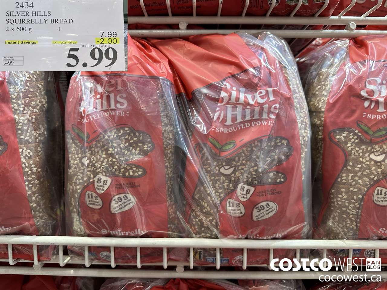 2434 SILVER HILLS SQUIRRELLY BREAD PACK OF 2 X 600 G ($2.00 INSTANT SAVINGS EXPIRES ON 2024-06-23) $5.99
