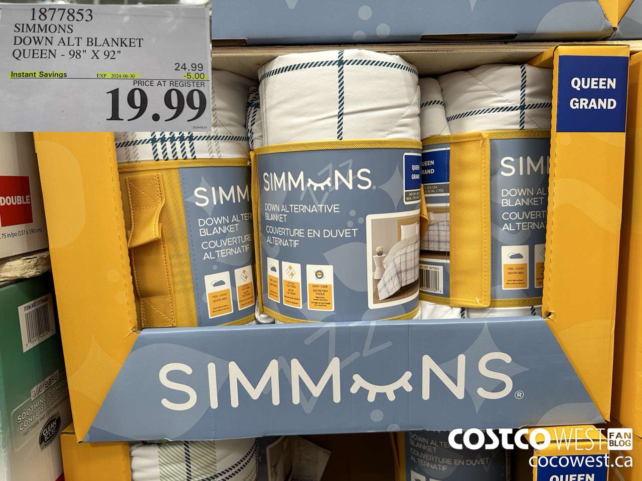 1877853 SIMMONS DOWN ALT BLANKET QUEEN 98