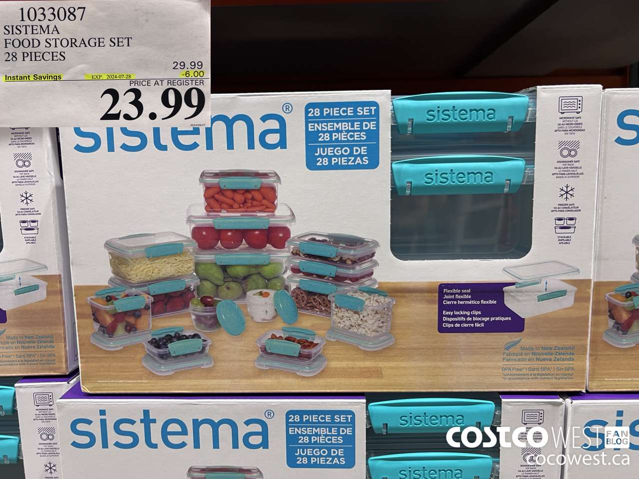 1033087 SISTEMA FOOD STORAGE SET 28 PIECE ($6.00 INSTANT SAVINGS EXPIRES ON 2024-07-28) $23.99