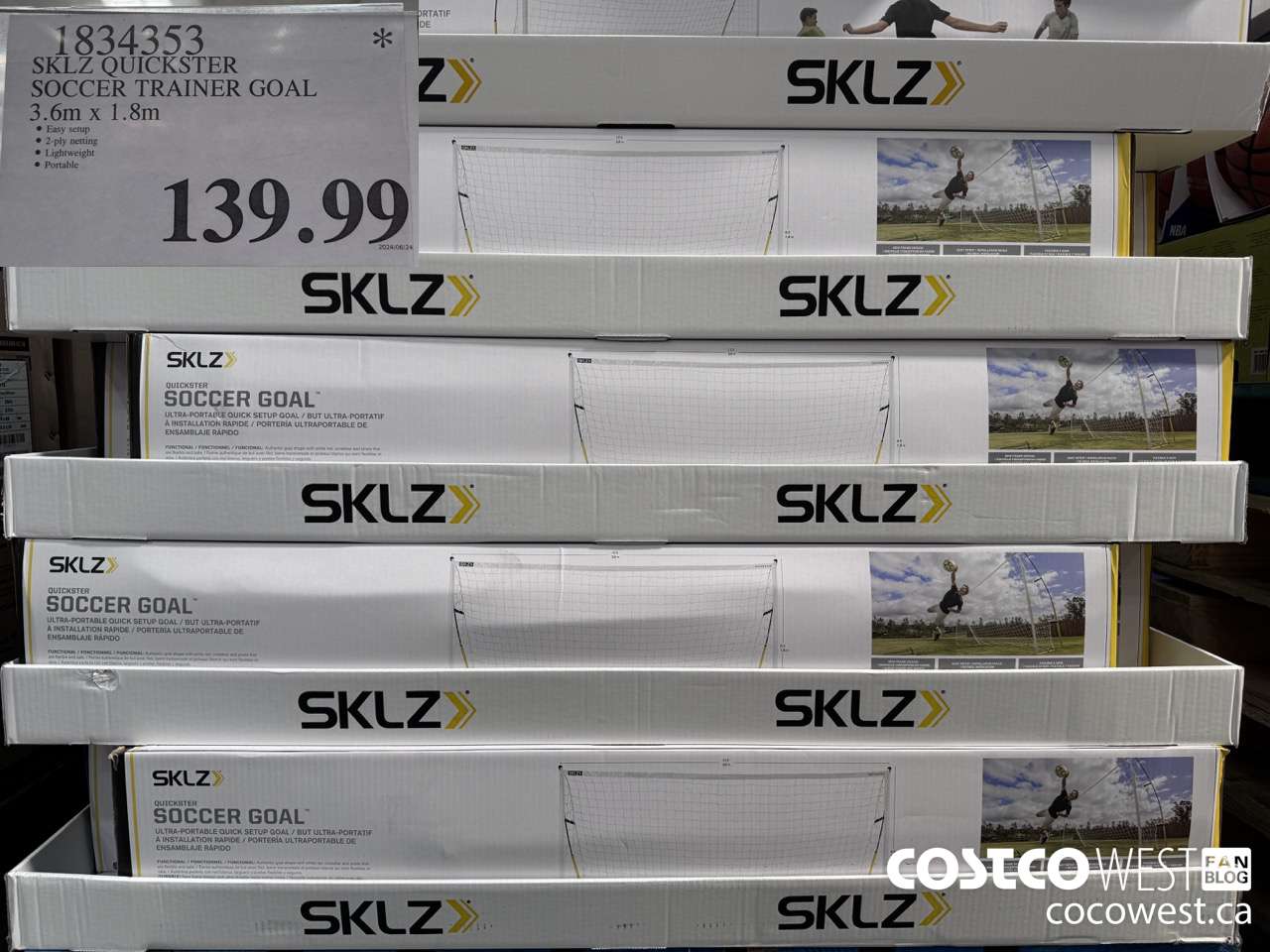 1834353 SKLZ QUICKSTER SOCCER TRAINER GOAL 3.6M X 1.8M $139.99