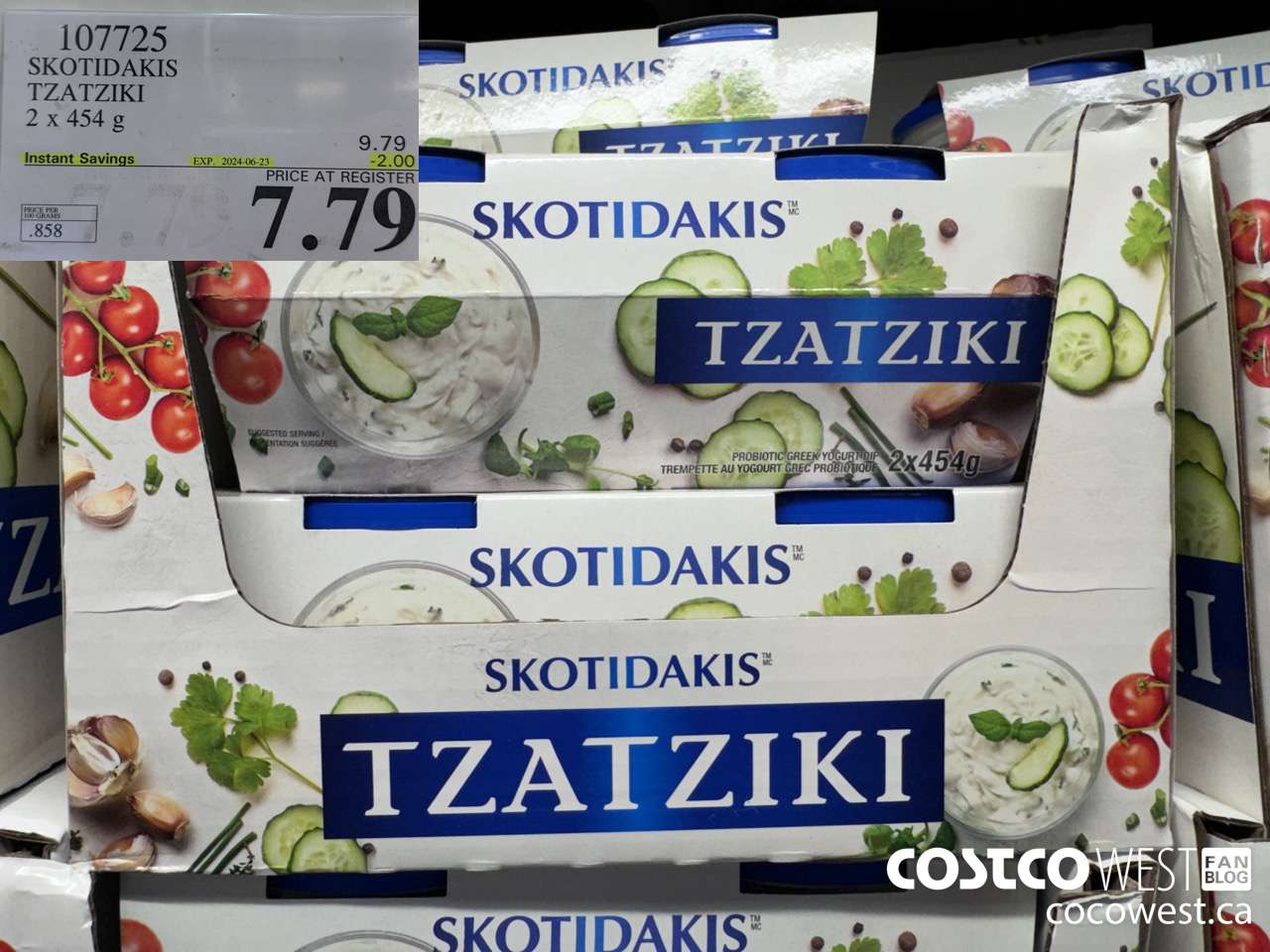 107725 SKOTIDAKIS TZATZIKI 2 x 454g ($2.00 INSTANT SAVINGS EXPIRES ON 2024-06-23) $7.79