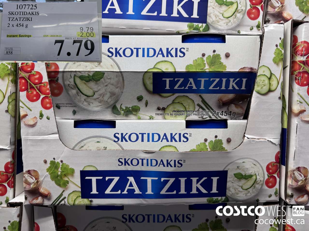107725 SKOTIDAKIS TZATZIKI 2 x 454g ($2.00 INSTANT SAVINGS EXPIRES ON 2024-06-23) $7.79