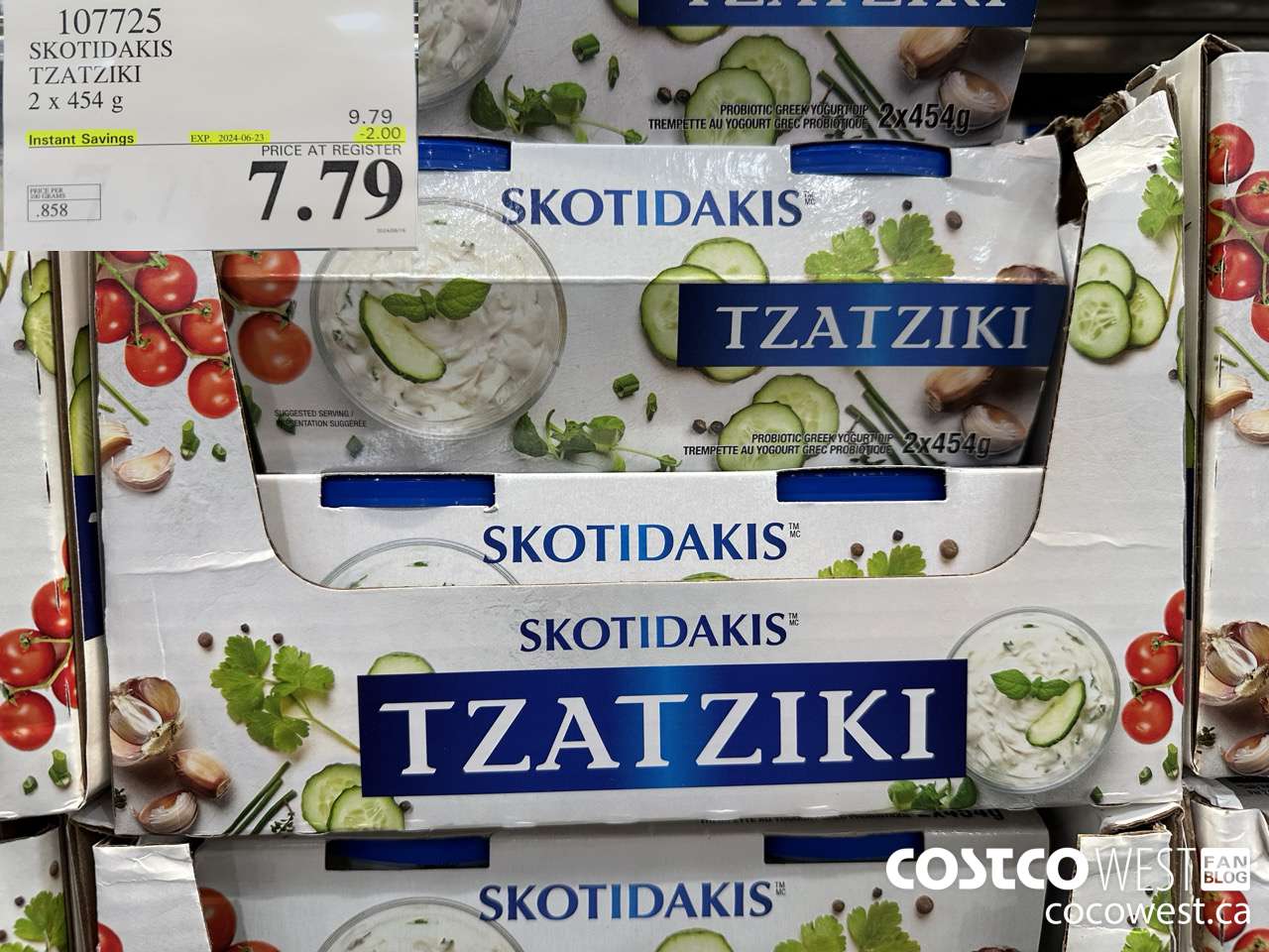 107725 SKOTIDAKIS TZATZIKI 2 x 454g ($2.00 INSTANT SAVINGS EXPIRES ON 2024-06-23) $7.79