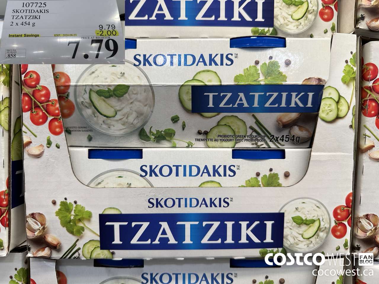 107725 SKOTIDAKIS TZATZIKI 2 x 454g ($2.00 INSTANT SAVINGS EXPIRES ON 2024-06-23) $7.79