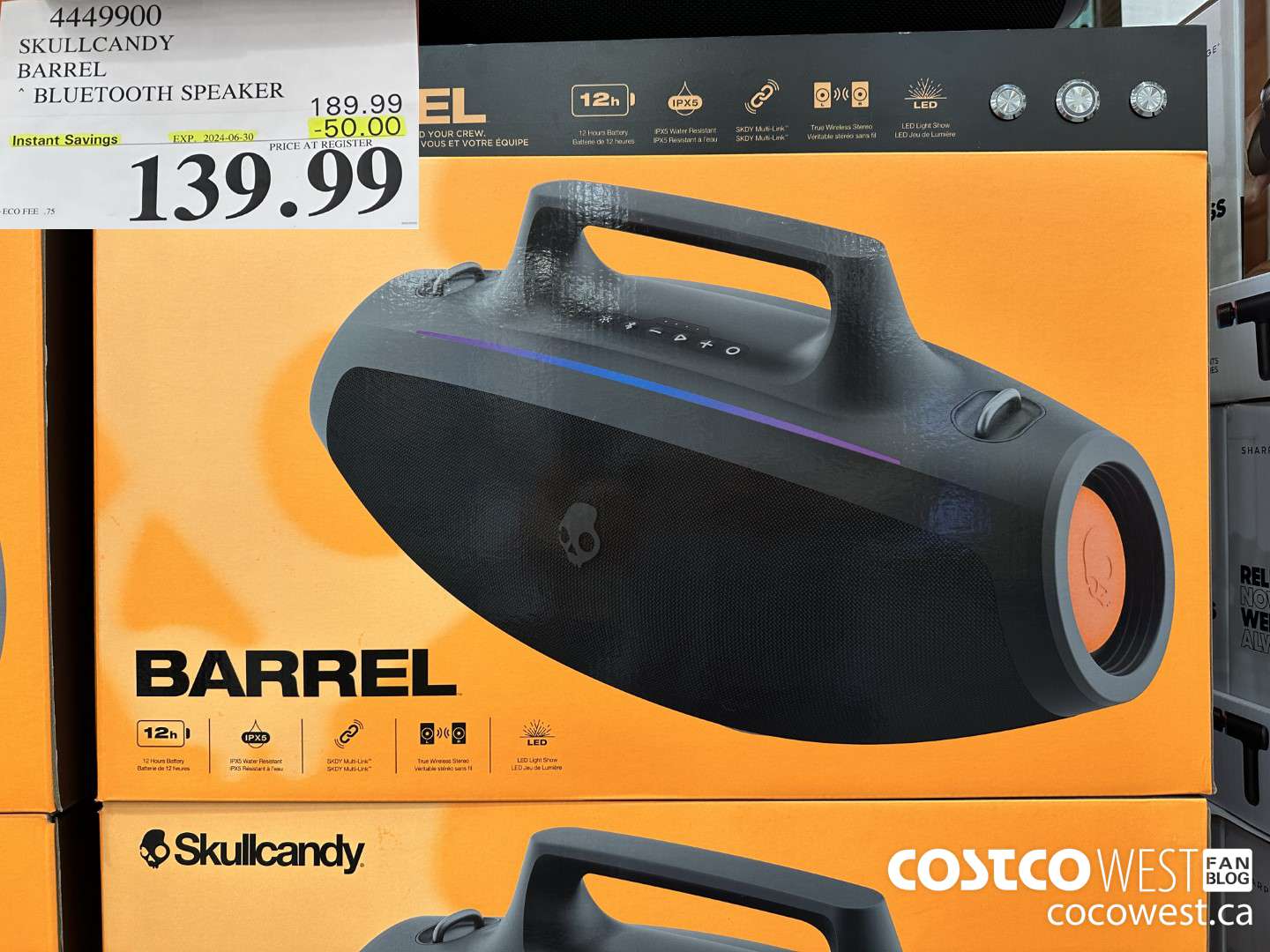 4449900 SKULLCANDY BARREL BLUETOOTH SPEAKER ($50.00 INSTANT SAVINGS EXPIRES ON 2024-06-30) $139.99