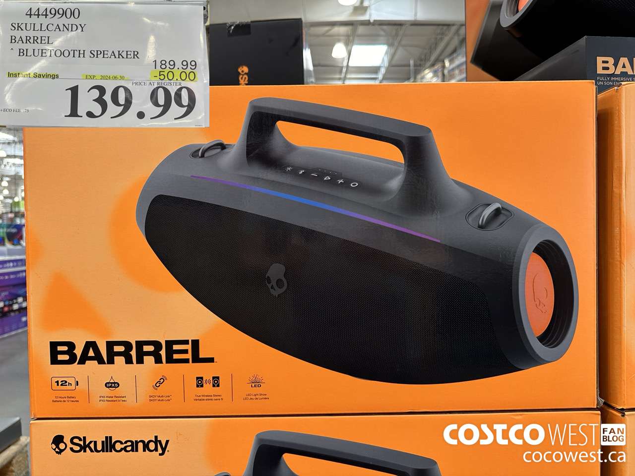 4449900 SKULLCANDY BARREL BLUETOOTH SPEAKER ($50.00 INSTANT SAVINGS EXPIRES ON 2024-06-30) $139.99