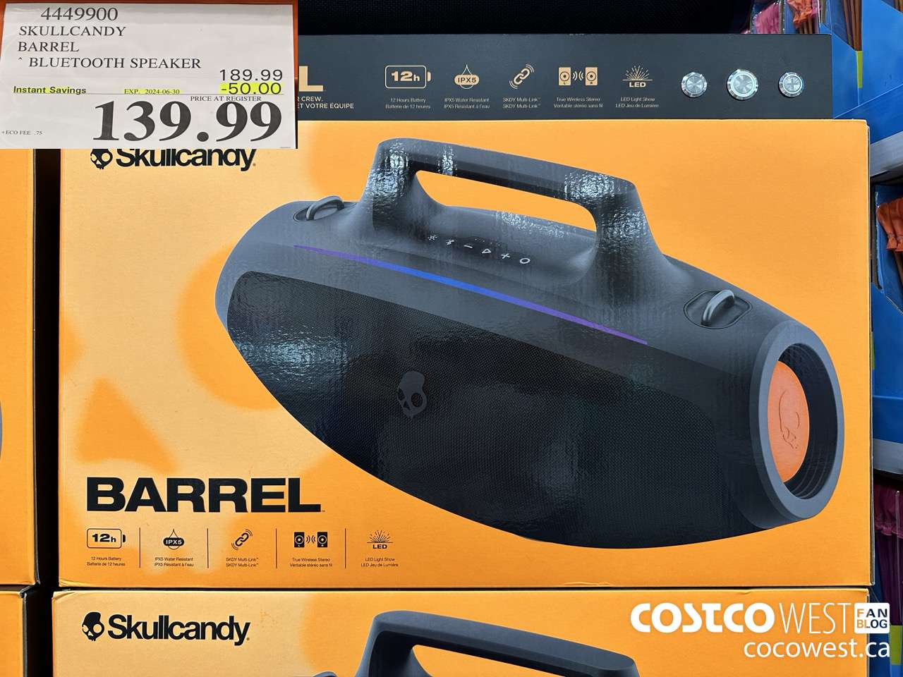 4449900 SKULLCANDY BARREL BLUETOOTH SPEAKER ($50.00 INSTANT SAVINGS EXPIRES ON 2024-06-30) $139.99