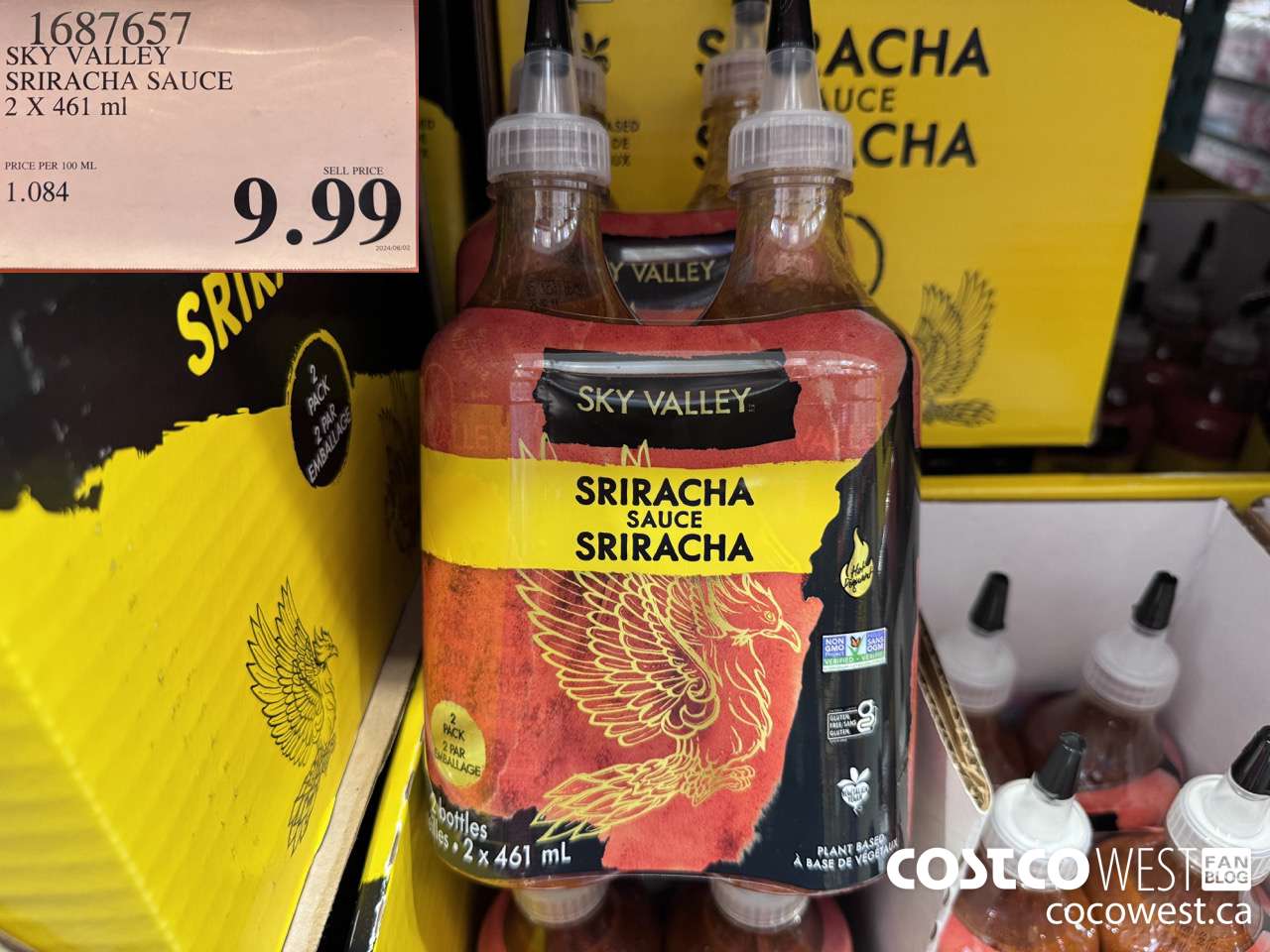 1687657 SKY VALLEY SIRACHA SAUCE 2 X 461 ML $9.99