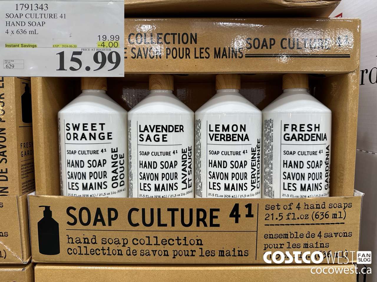 1791343 SOAP CULTURE 41 HAND SOAP 4 X 626ML ($4.00 INSTANT SAVINGS EXPIRES ON 2024-06-30) $15.99