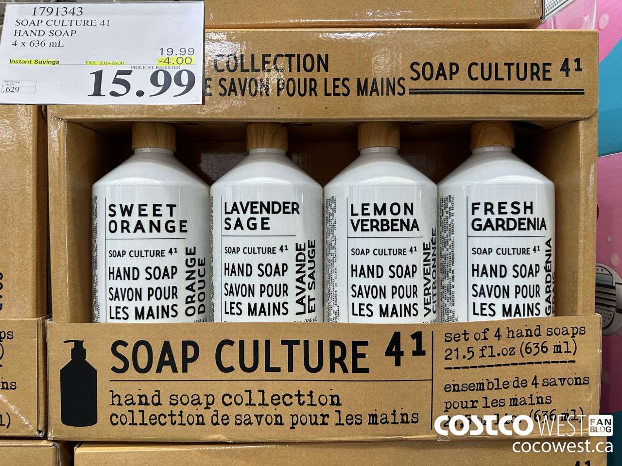1791343 SOAP CULTURE 41 HAND SOAP 4 X 626ML ($4.00 INSTANT SAVINGS EXPIRES ON 2024-06-30) $15.99