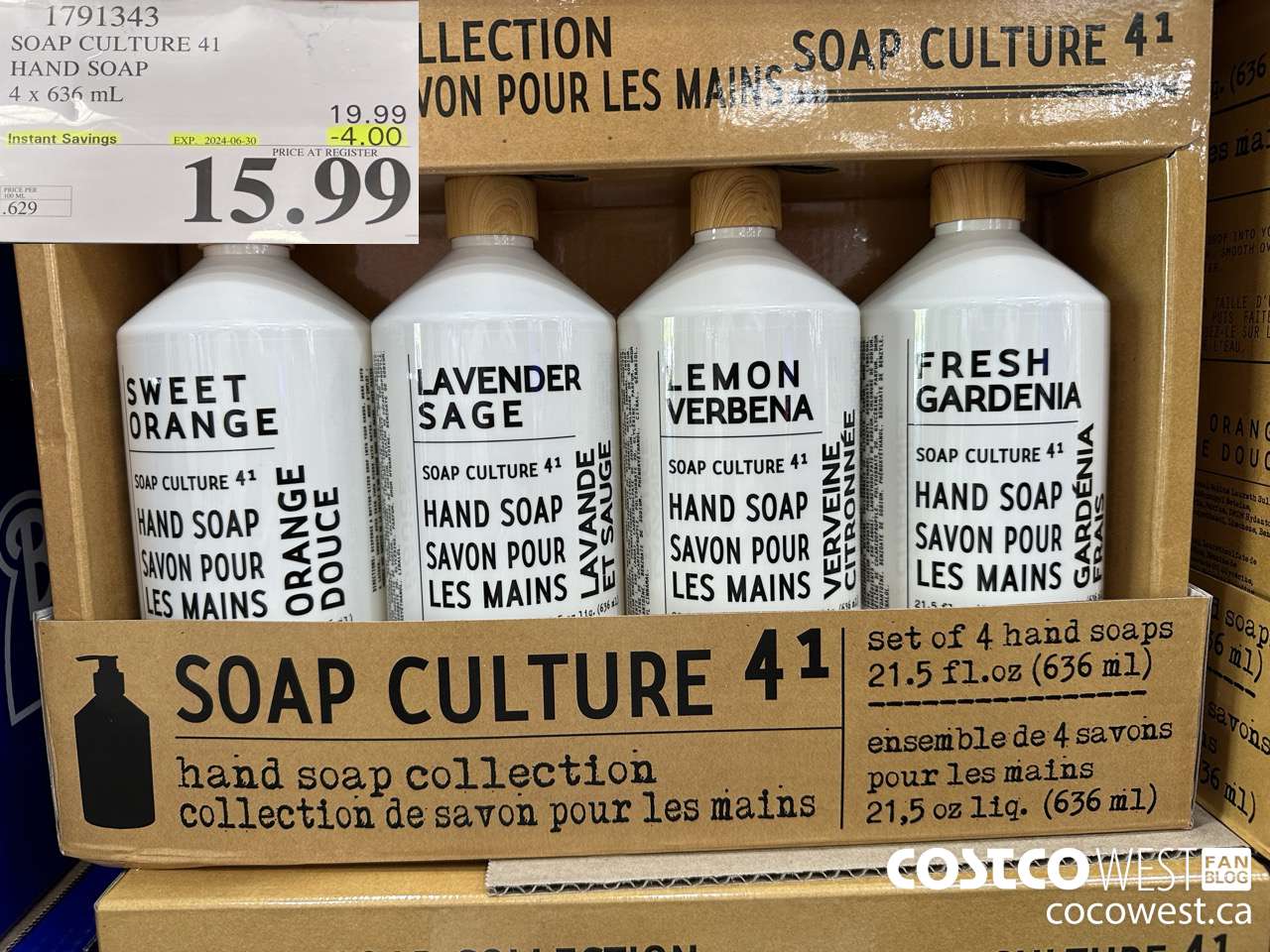 1791343 SOAP CULTURE 41 HAND SOAP 4 X 626ML ($4.00 INSTANT SAVINGS EXPIRES ON 2024-06-30) $15.99