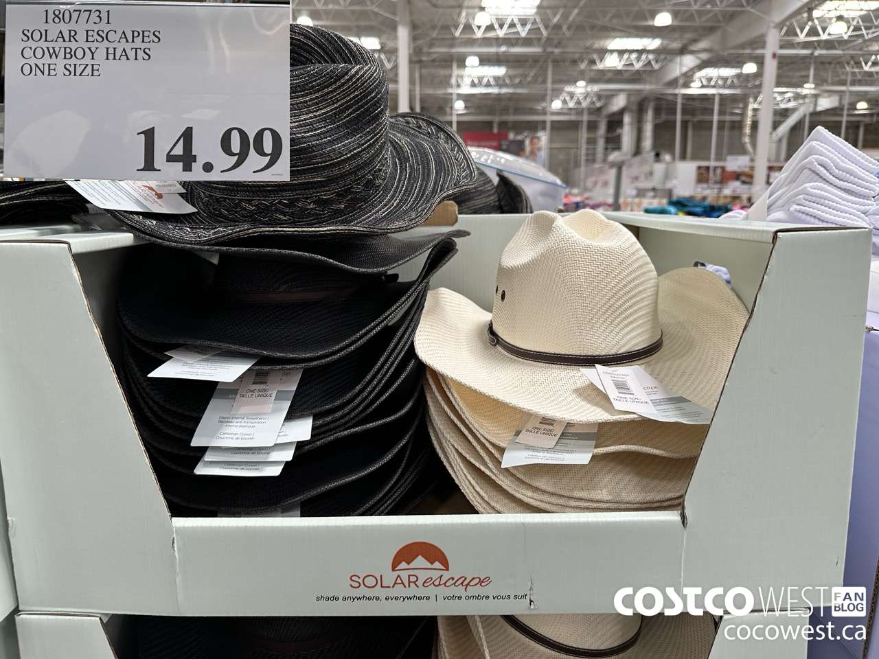 1807731 SOLAR ESCAPES COYBOY HATS ONE SIZES $14.99