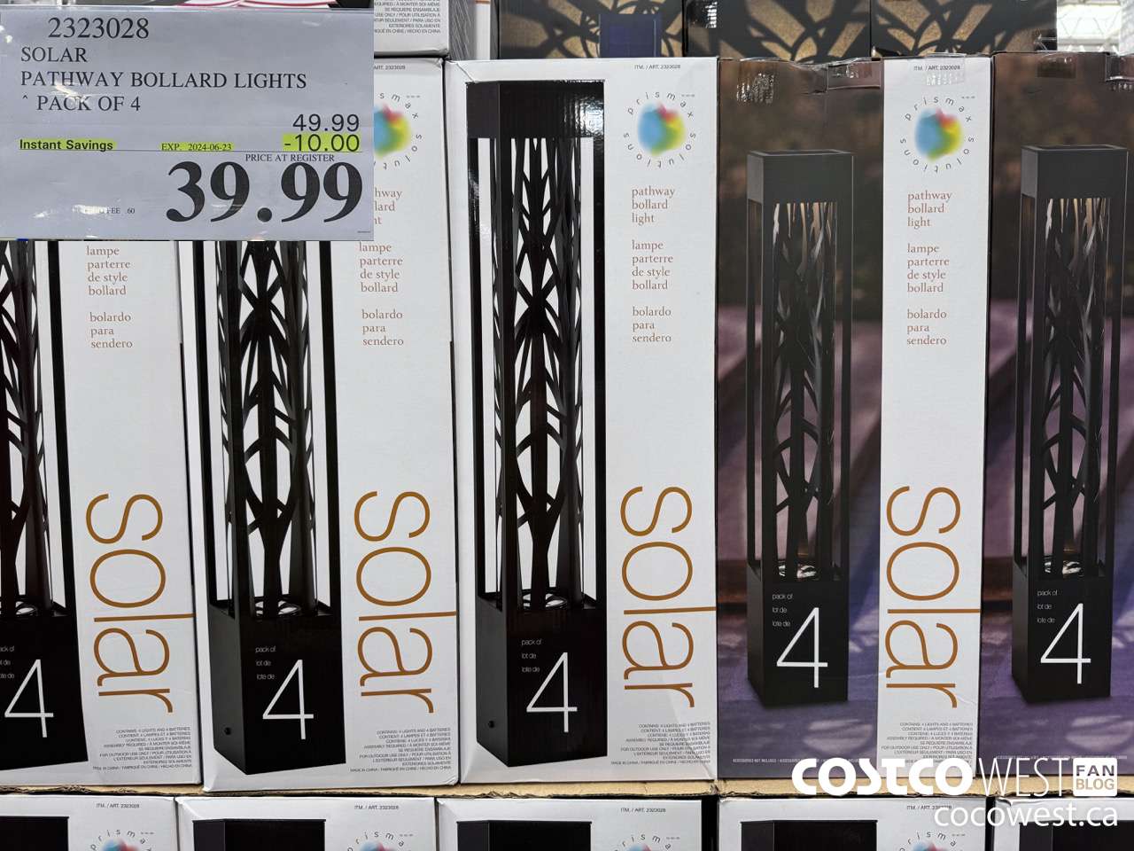 2323028 SOLAR PATHWAY BOLLARD LIGHTS PACK OF 4 ($10.00 INSTANT SAVINGS EXPIRES ON 2024-06-23) $39.99