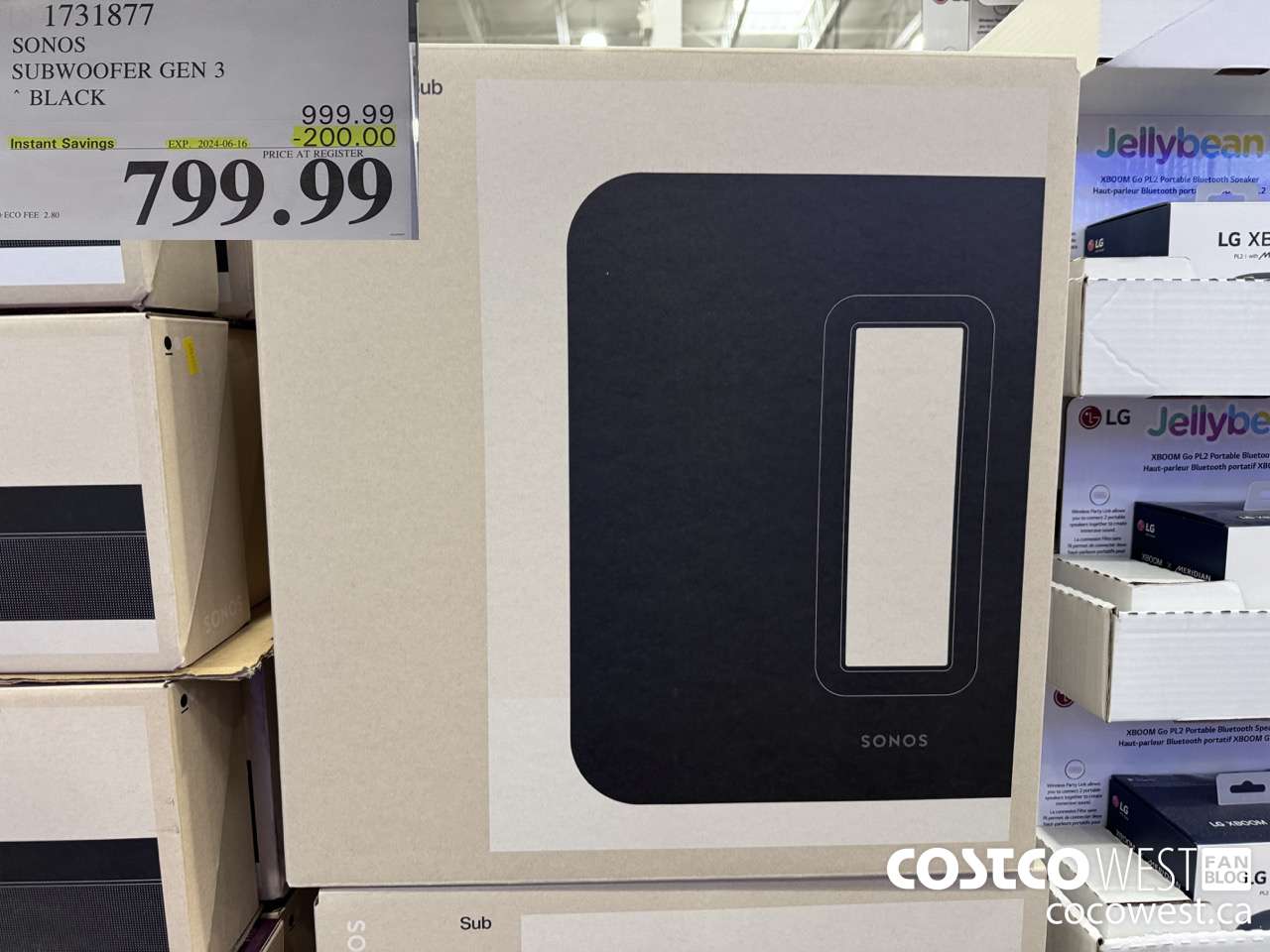 1731877 SONOS SUB (GEN 3) WIRELESS SUBWOOFER ($200.00 INSTANT SAVINGS EXPIRES ON 2024-06-16) $799.99