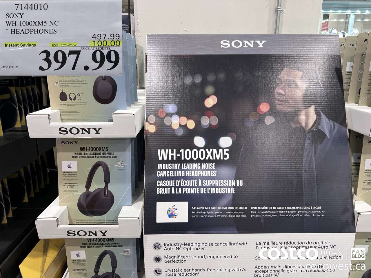 7144010 SONY WH-1000XM5 NC HEADPHONES ($100.00 INSTANT SAVINGS EXPIRES ON 2024-07-04) $397.99